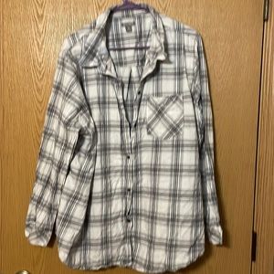 Gray & White Falls Creek Flannel (Button Down)